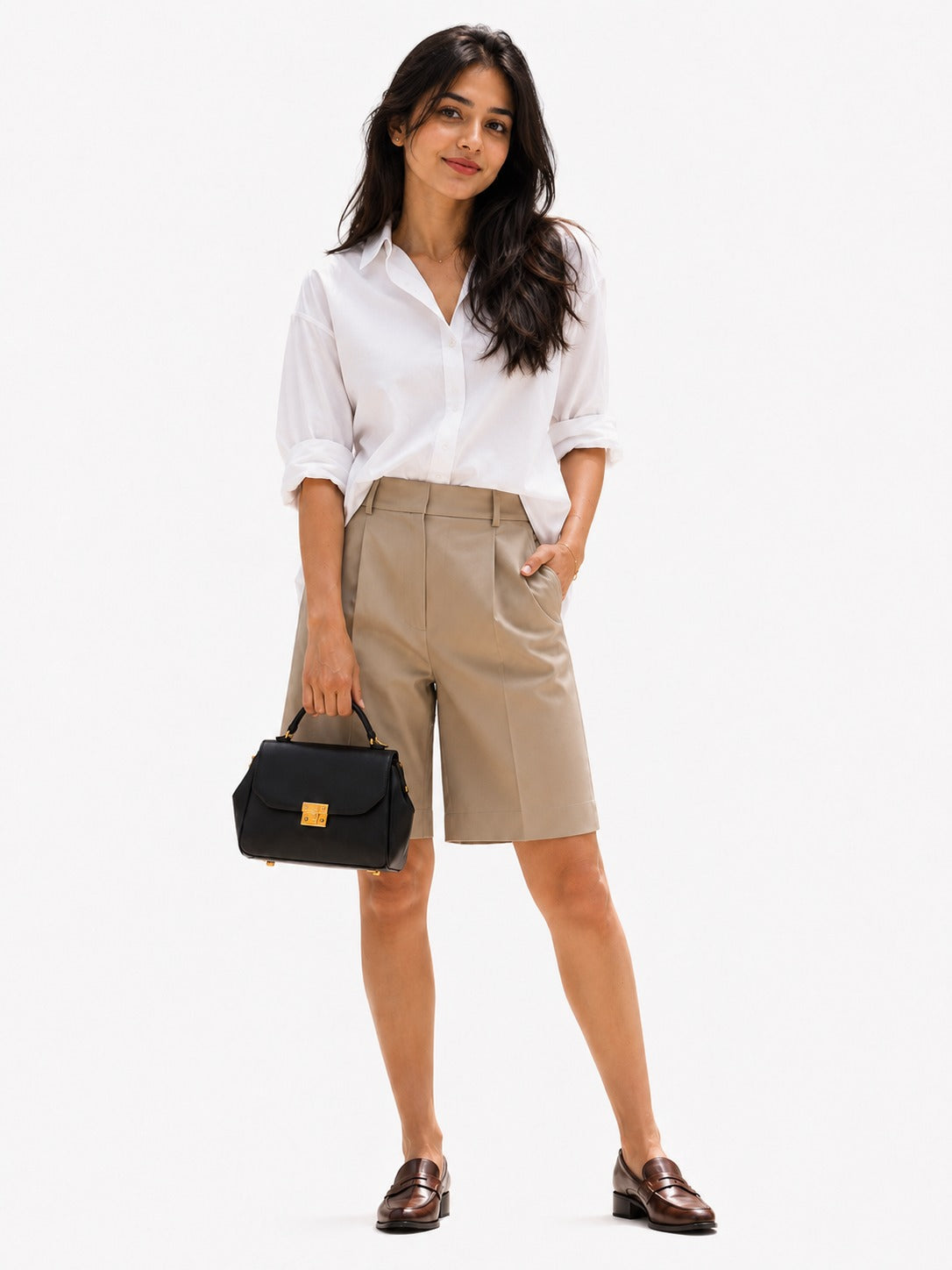 Ivory Relaxed Shirt & Tailored Bermuda Co-Ord Set
