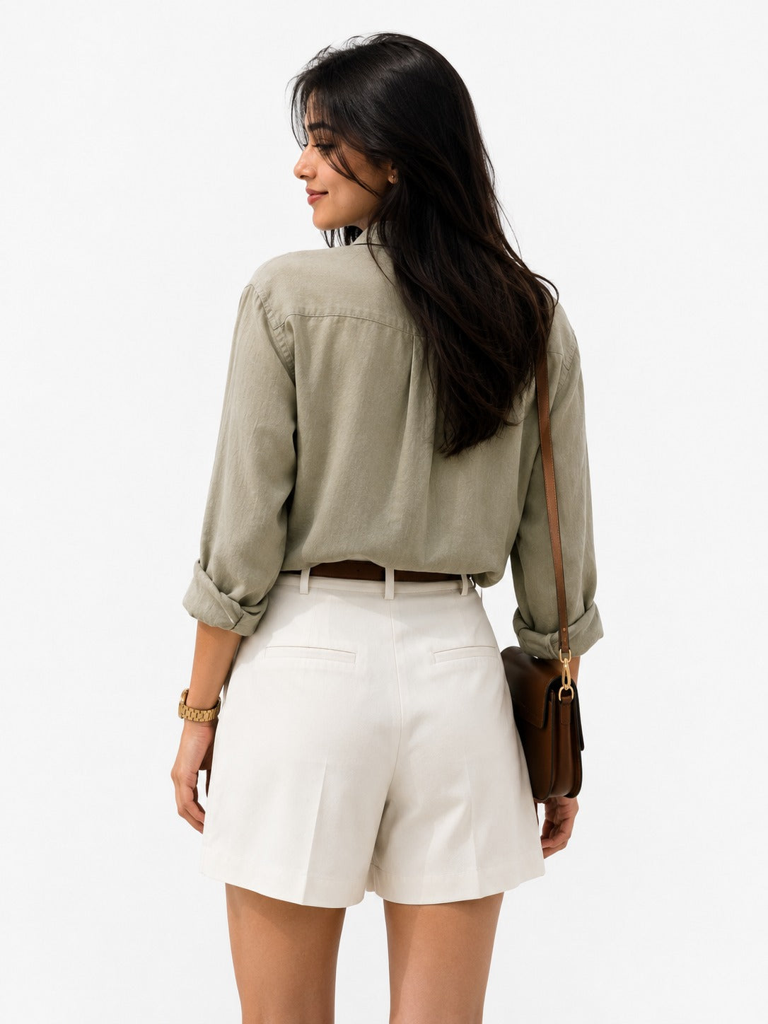 Sage Relaxed Linen Shirt & Tailored Shorts Co-Ord Set